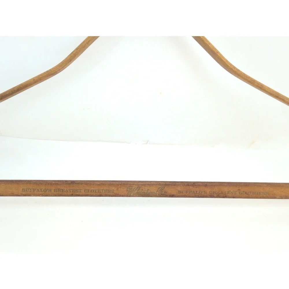 VTG Phoenix Wooden Hanger 1940s THE KLEINHANS CO Buffalo Clothier New York NY